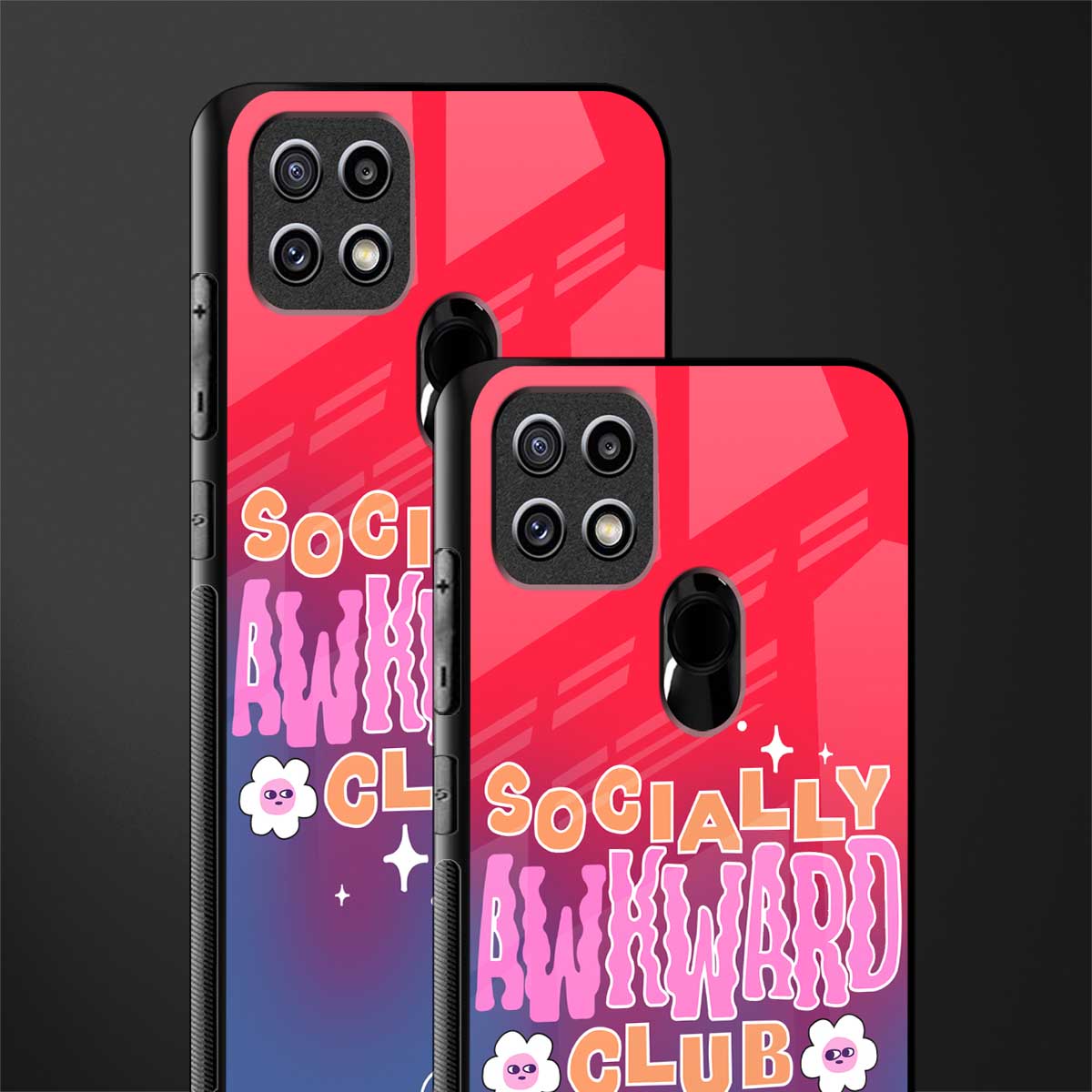 socially awkward club glass case for oppo a15 image-2