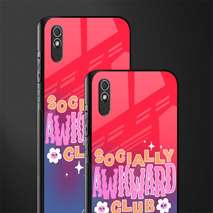 socially awkward club glass case for redmi 9a image-2
