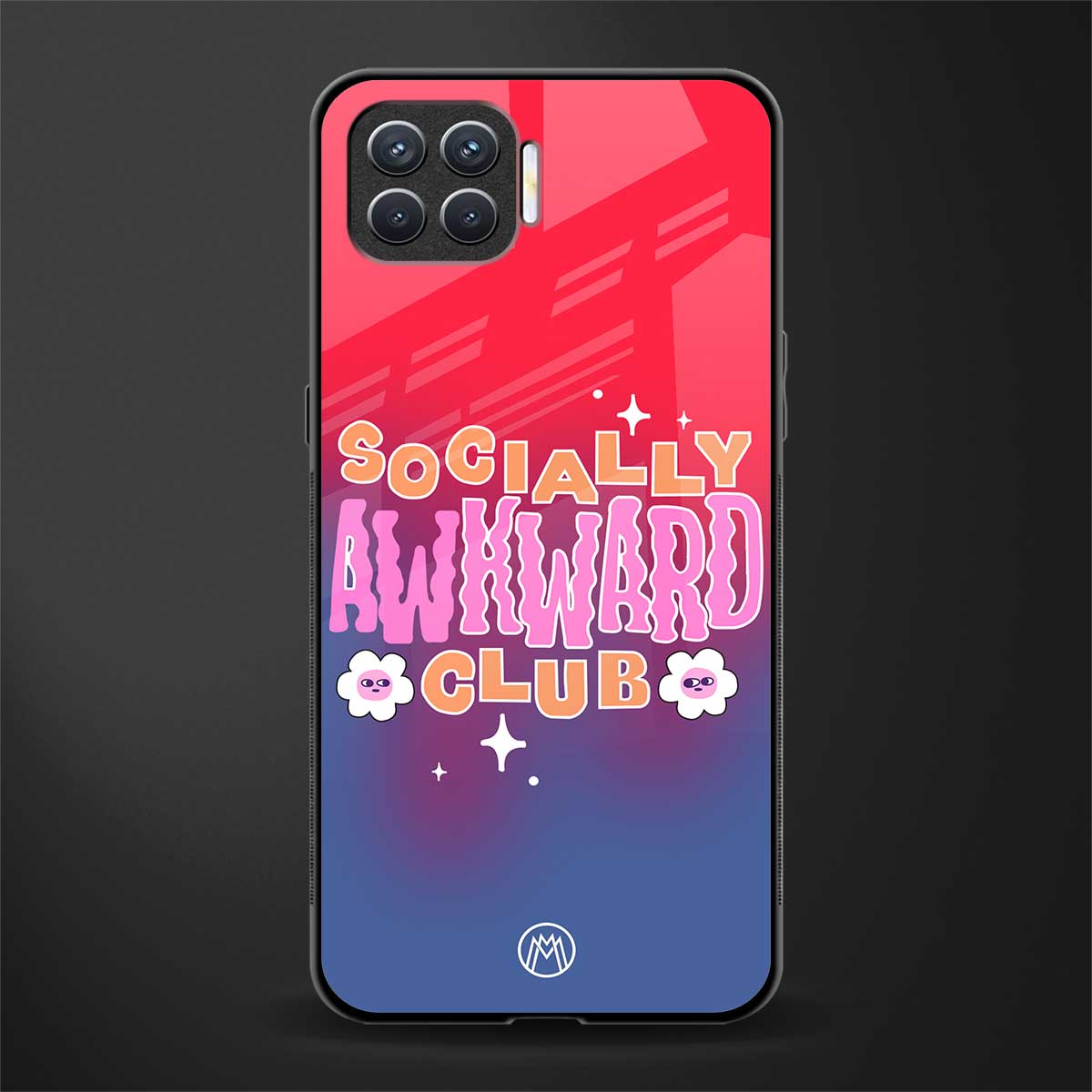 socially awkward club glass case for oppo f17 pro image