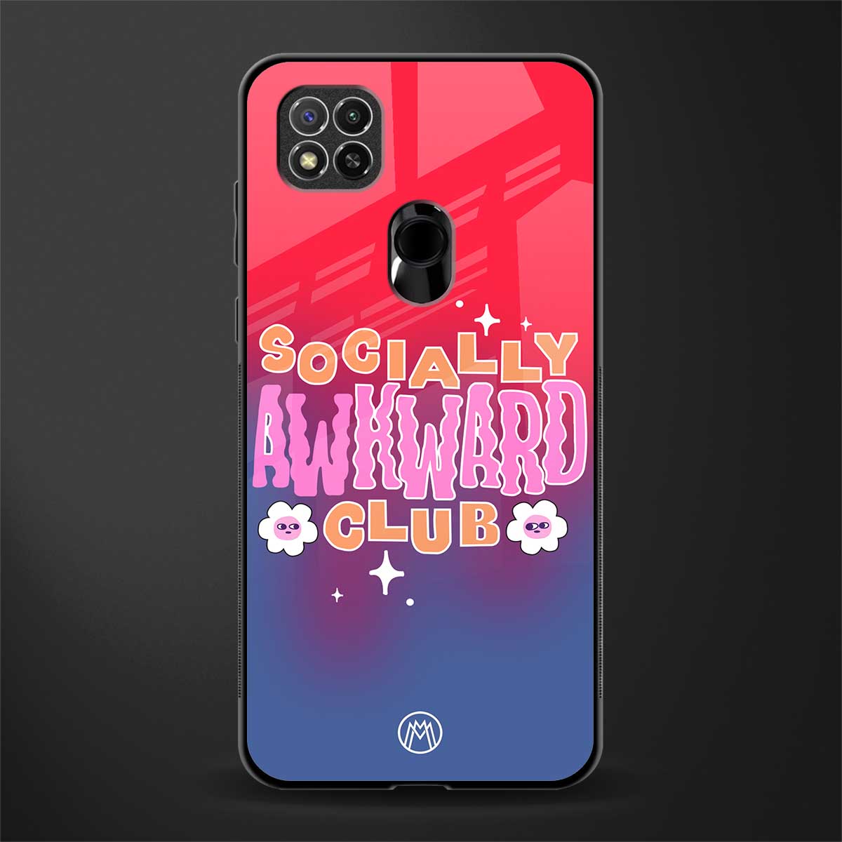 socially awkward club glass case for redmi 9c image