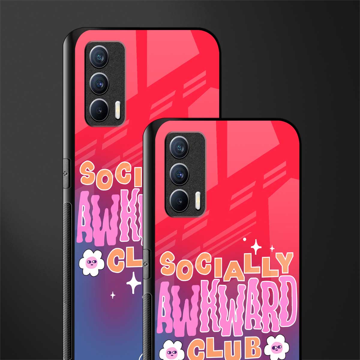 socially awkward club glass case for realme x7 image-2