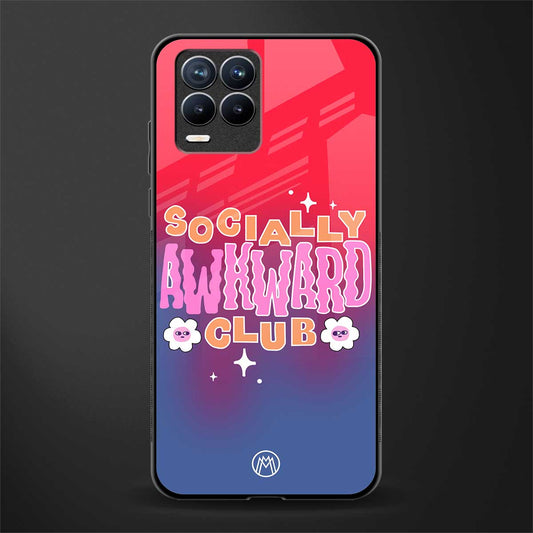 socially awkward club glass case for realme 8 4g image