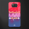 socially awkward club glass case for poco x3 image