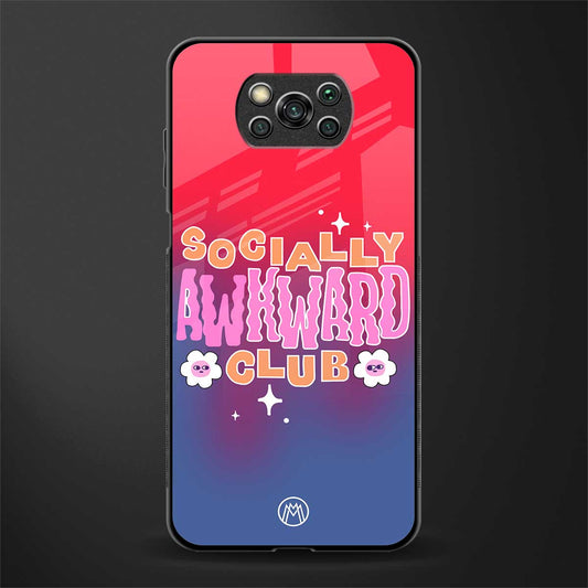 socially awkward club glass case for poco x3 image