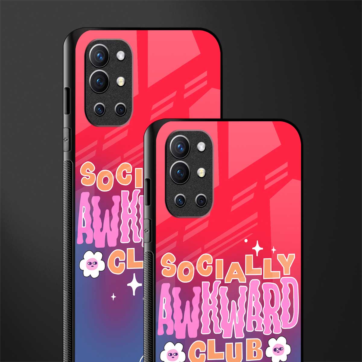 socially awkward club glass case for oneplus 9r image-2