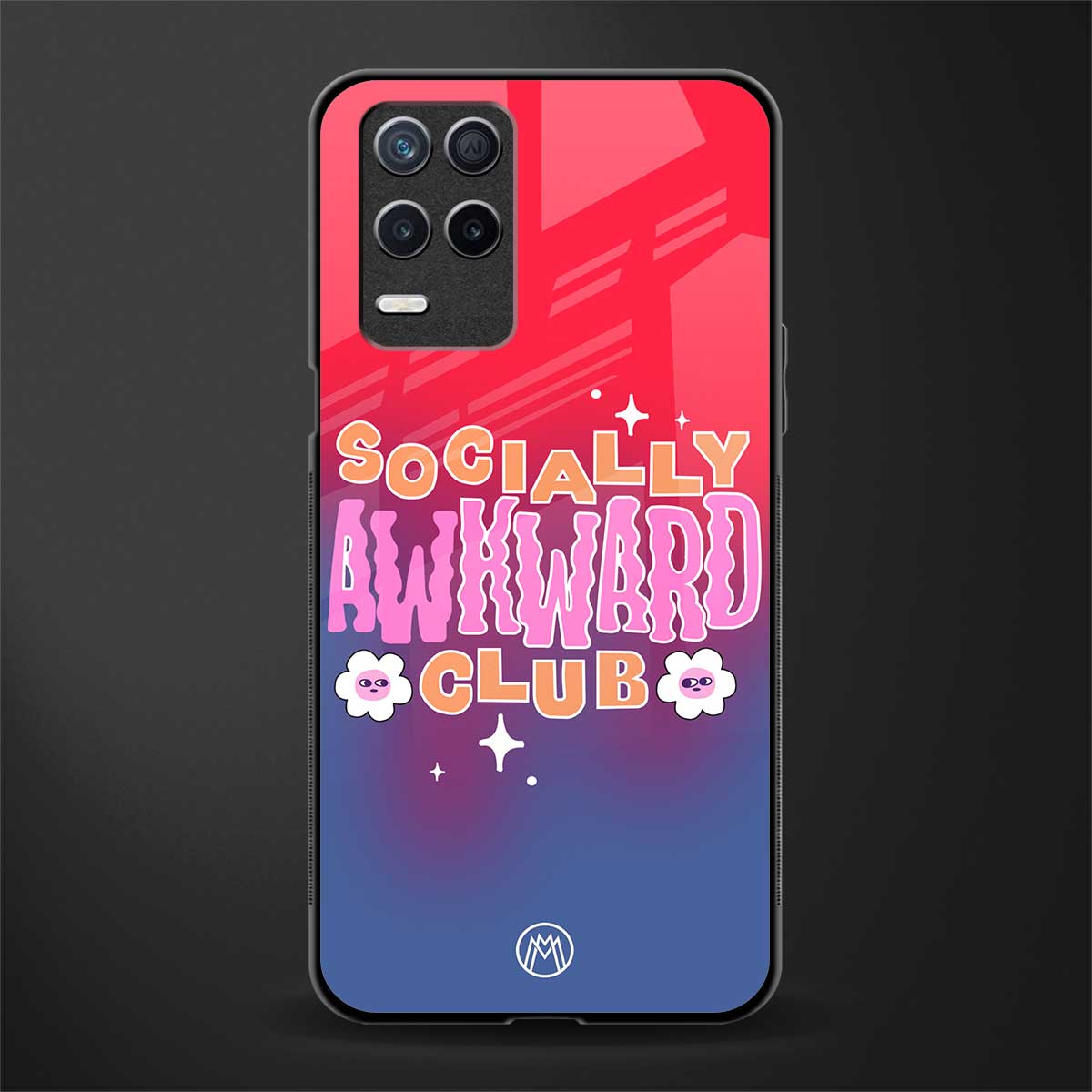 socially awkward club glass case for realme 8 5g image