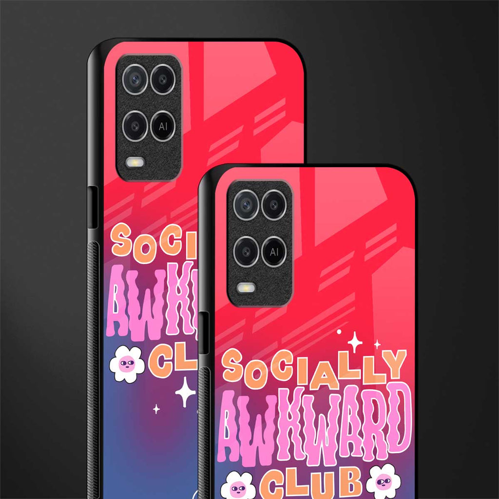 socially awkward club glass case for oppo a54 image-2