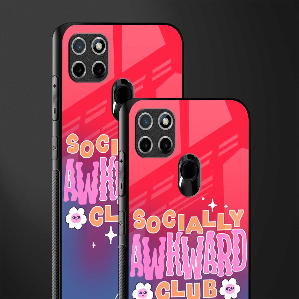 socially awkward club glass case for realme c21 image-2