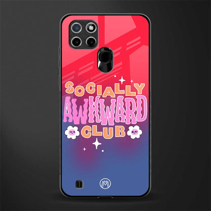 socially awkward club glass case for realme c21 image