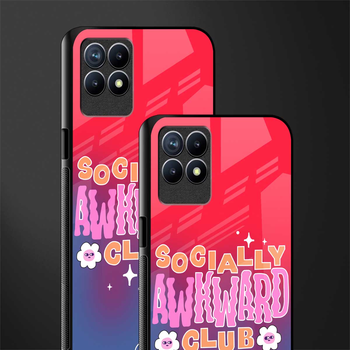 socially awkward club glass case for realme 8i image-2
