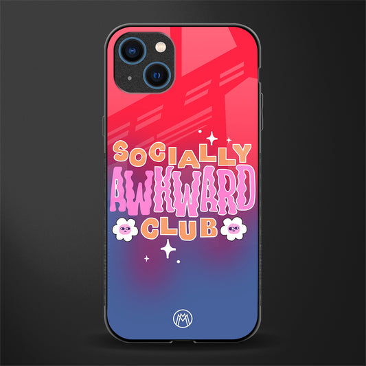 socially awkward club glass case for iphone 13 image