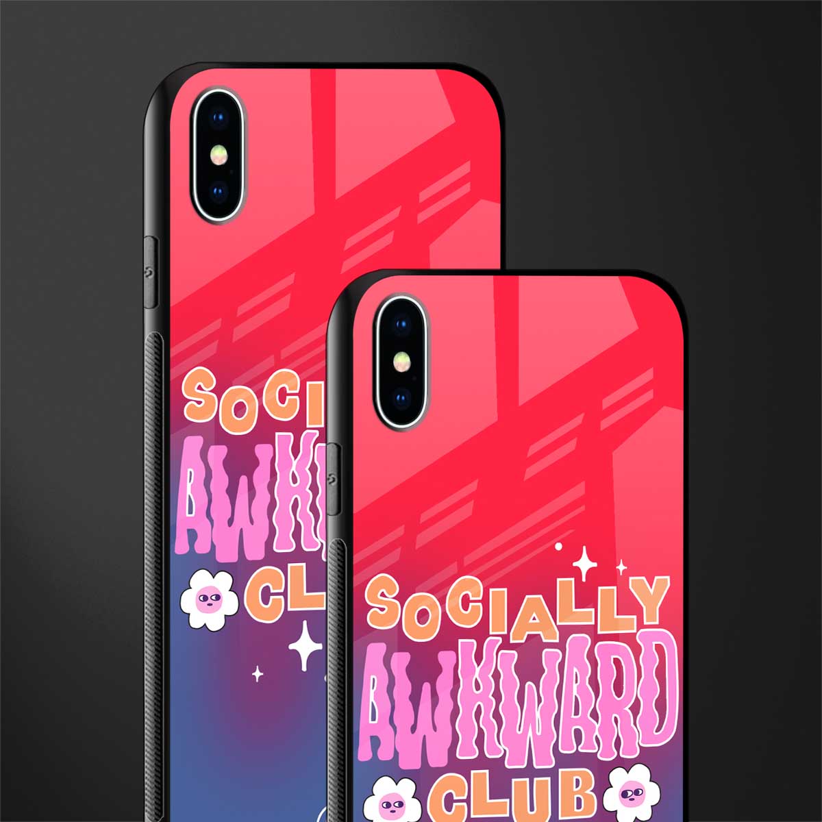 socially awkward club glass case for iphone xs max image-2