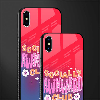 socially awkward club glass case for iphone xs max image-2