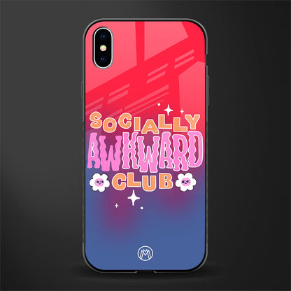 socially awkward club glass case for iphone xs max image