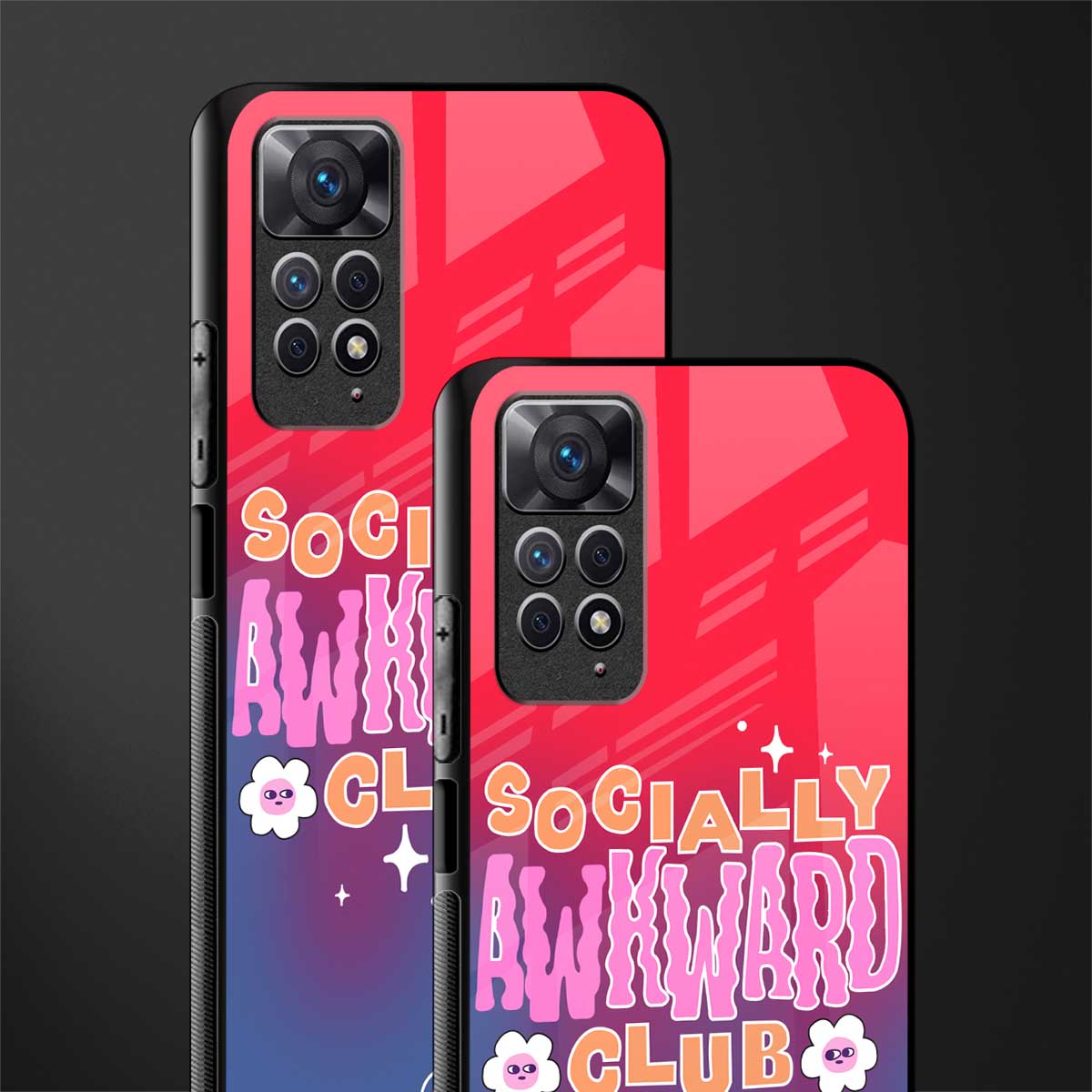 socially awkward club back phone cover | glass case for redmi note 11 pro plus 4g/5g