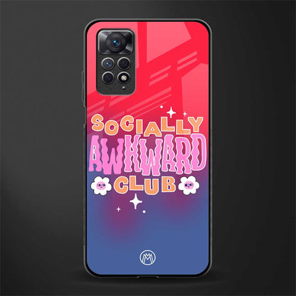 socially awkward club back phone cover | glass case for redmi note 11 pro plus 4g/5g