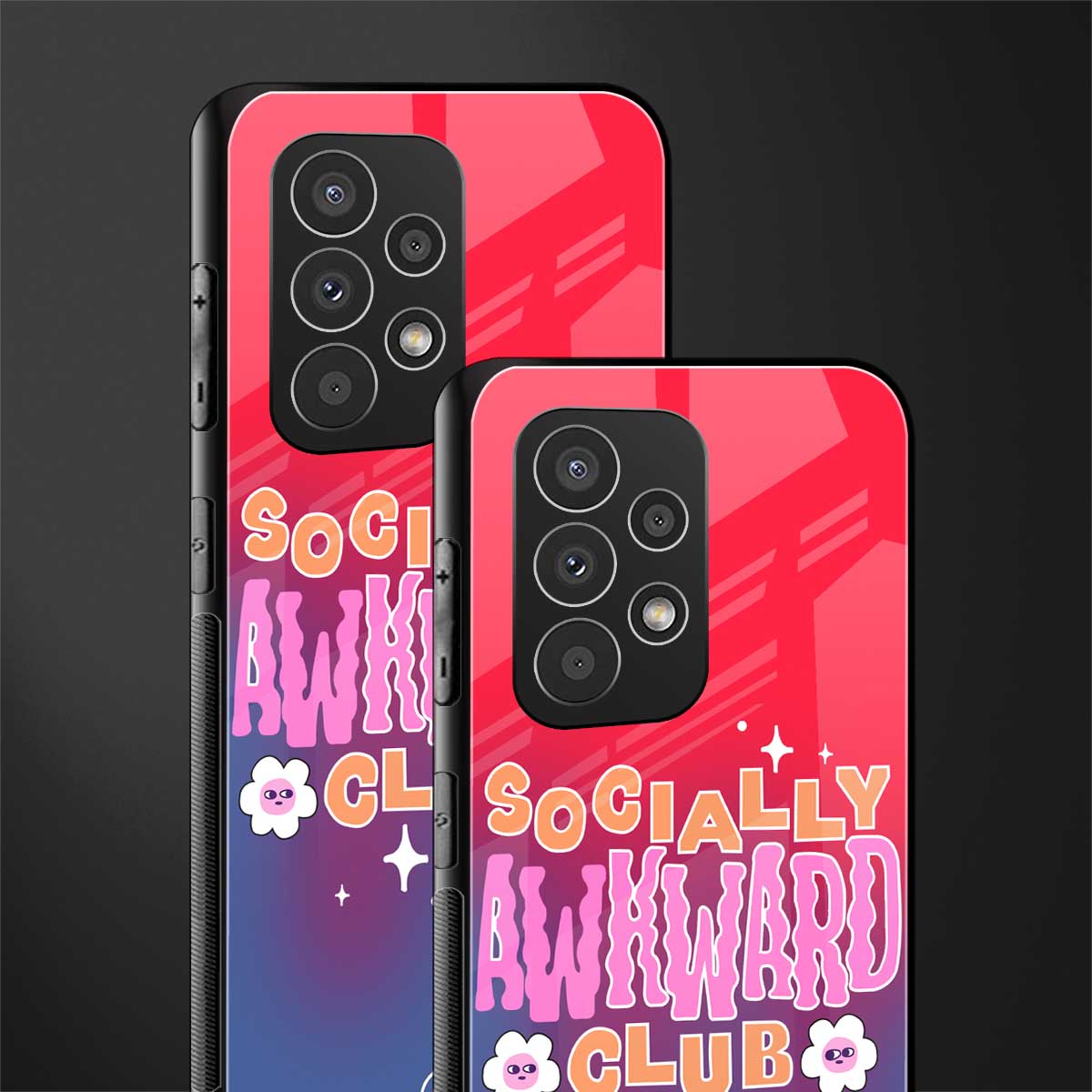 socially awkward club back phone cover | glass case for samsung galaxy a23