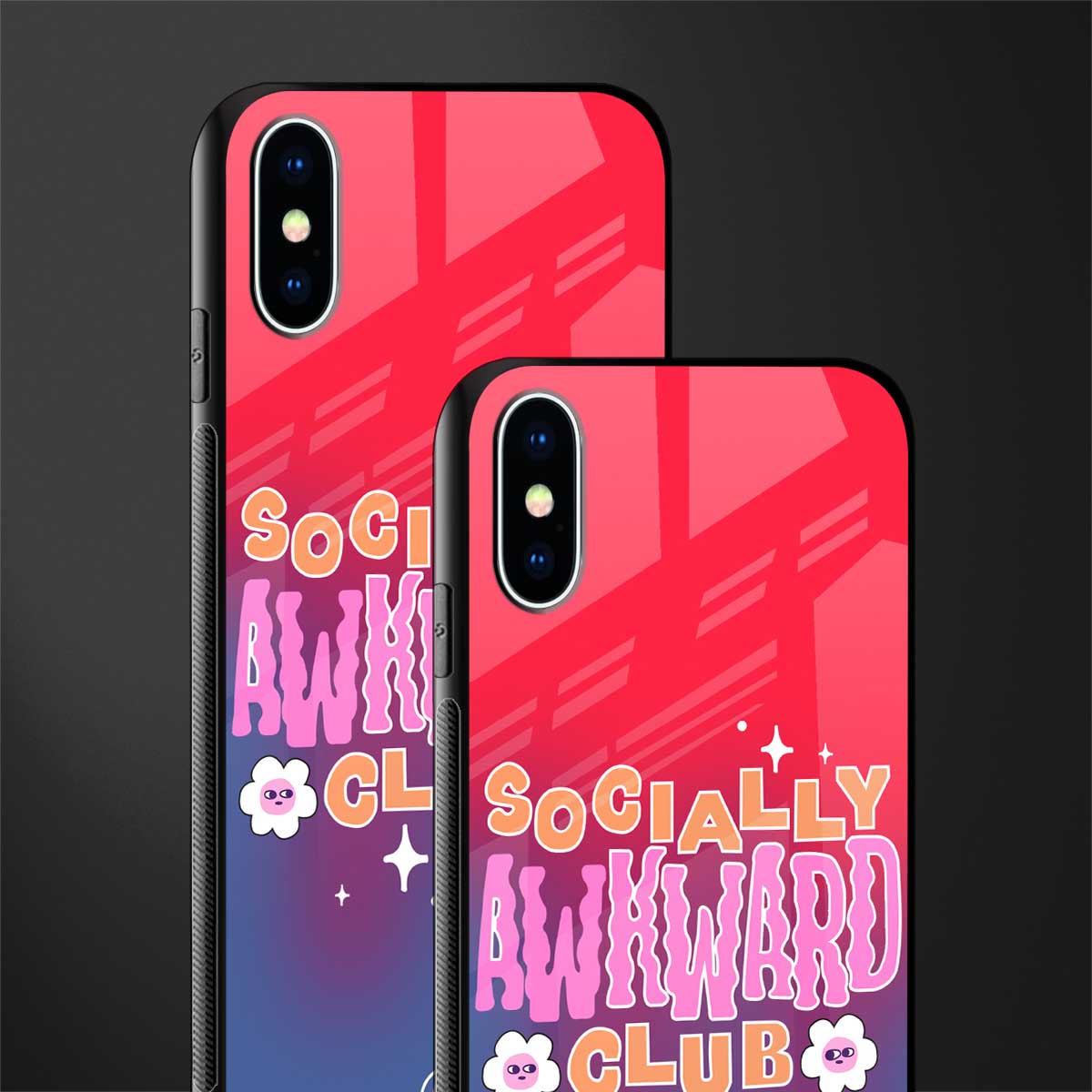 socially awkward club glass case for iphone xs image-2