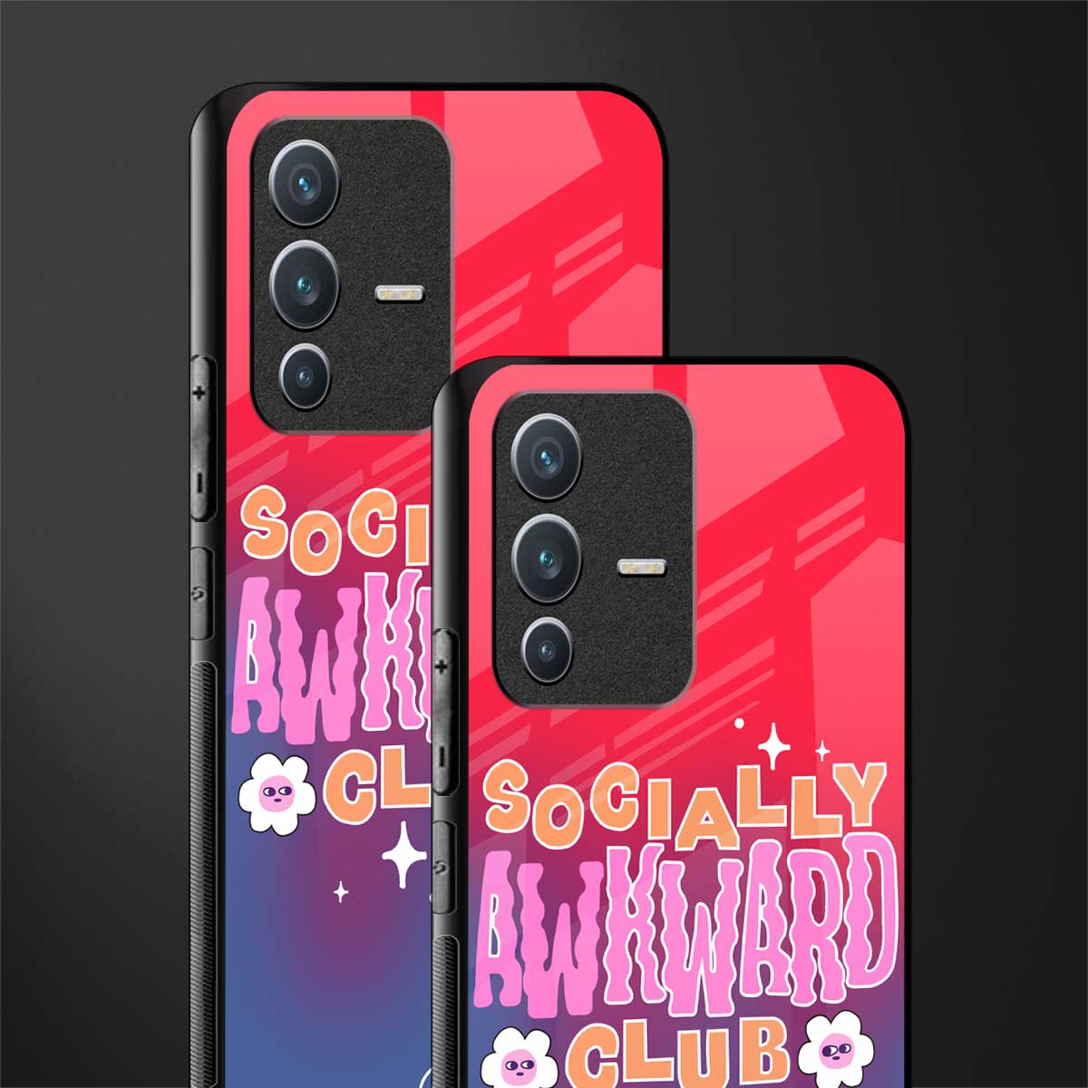 socially awkward club glass case for vivo v23 5g image-2