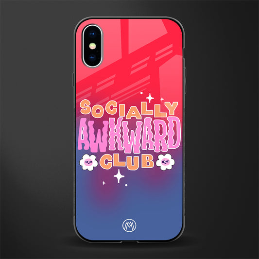 socially awkward club glass case for iphone x image