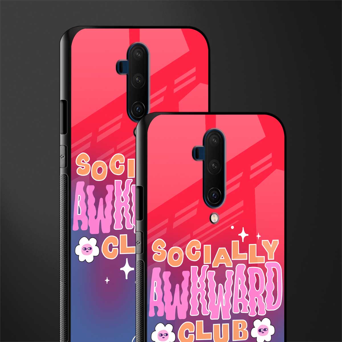 socially awkward club glass case for oneplus 7t pro image-2