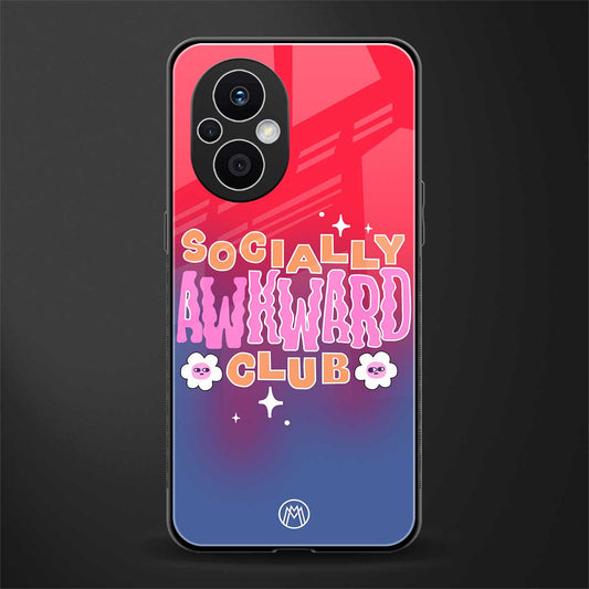 socially awkward club back phone cover | glass case for oppo f21 pro 5g
