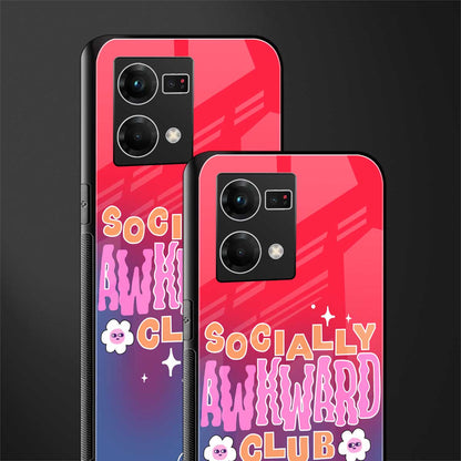 socially awkward club back phone cover | glass case for oppo f21 pro 4g