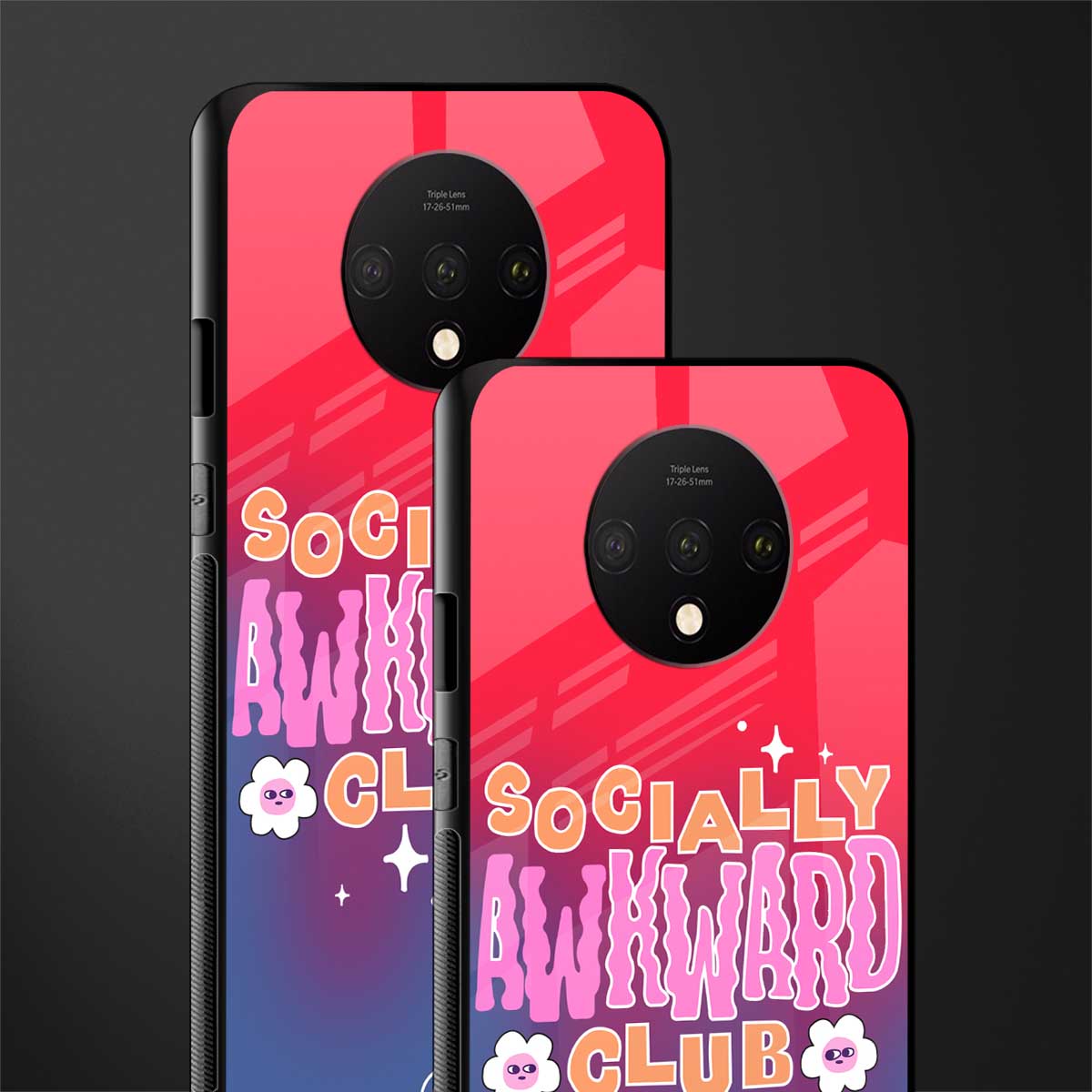 socially awkward club glass case for oneplus 7t image-2