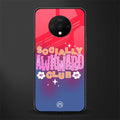 socially awkward club glass case for oneplus 7t image