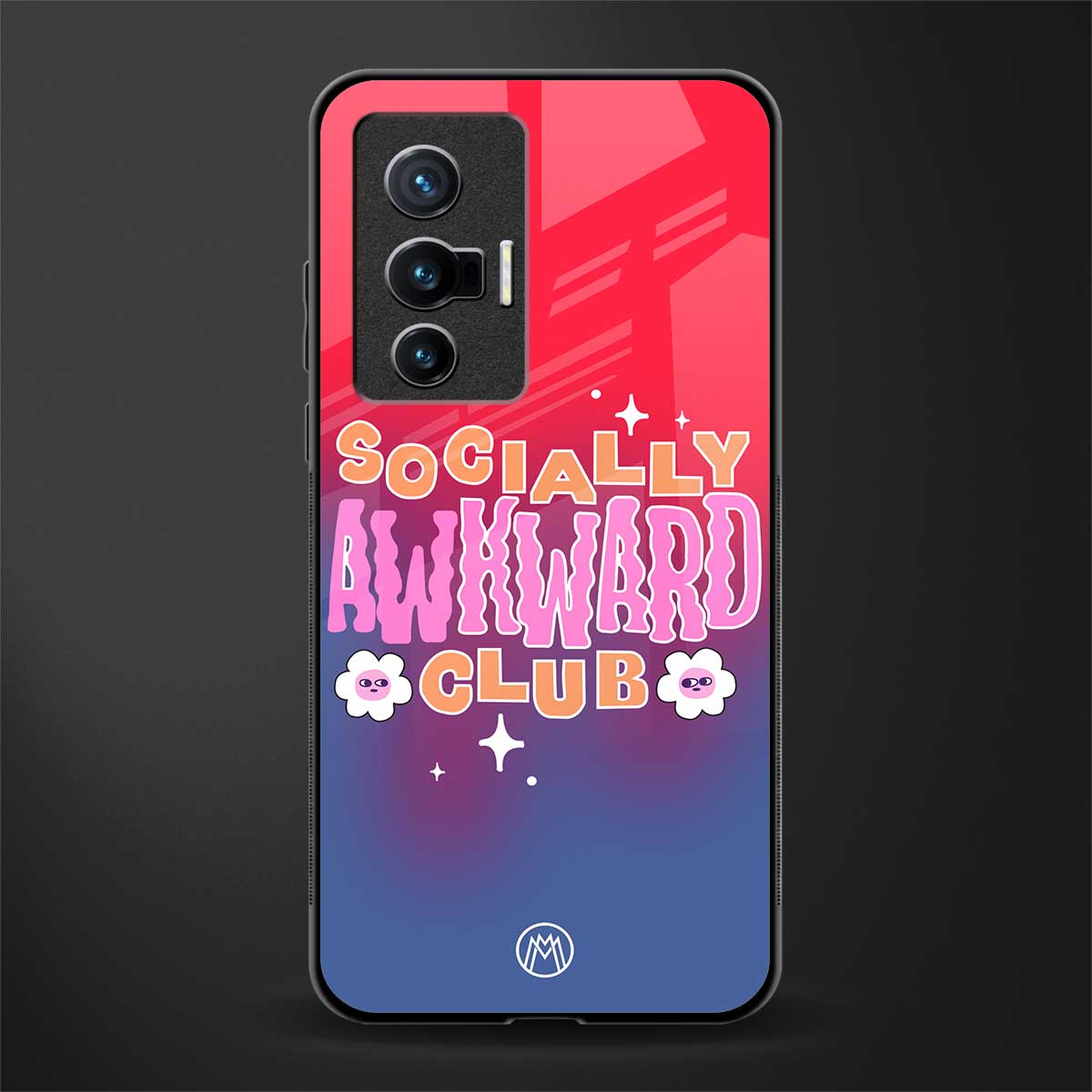 socially awkward club glass case for vivo x70 image