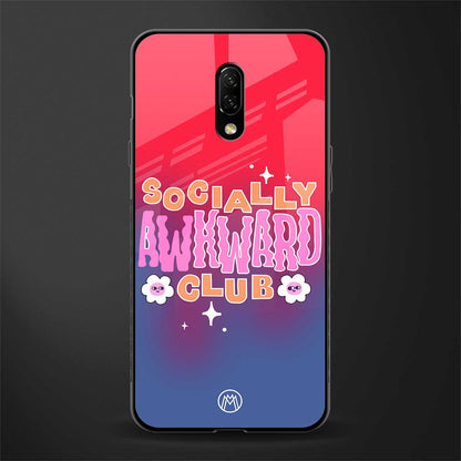 socially awkward club glass case for oneplus 7 image