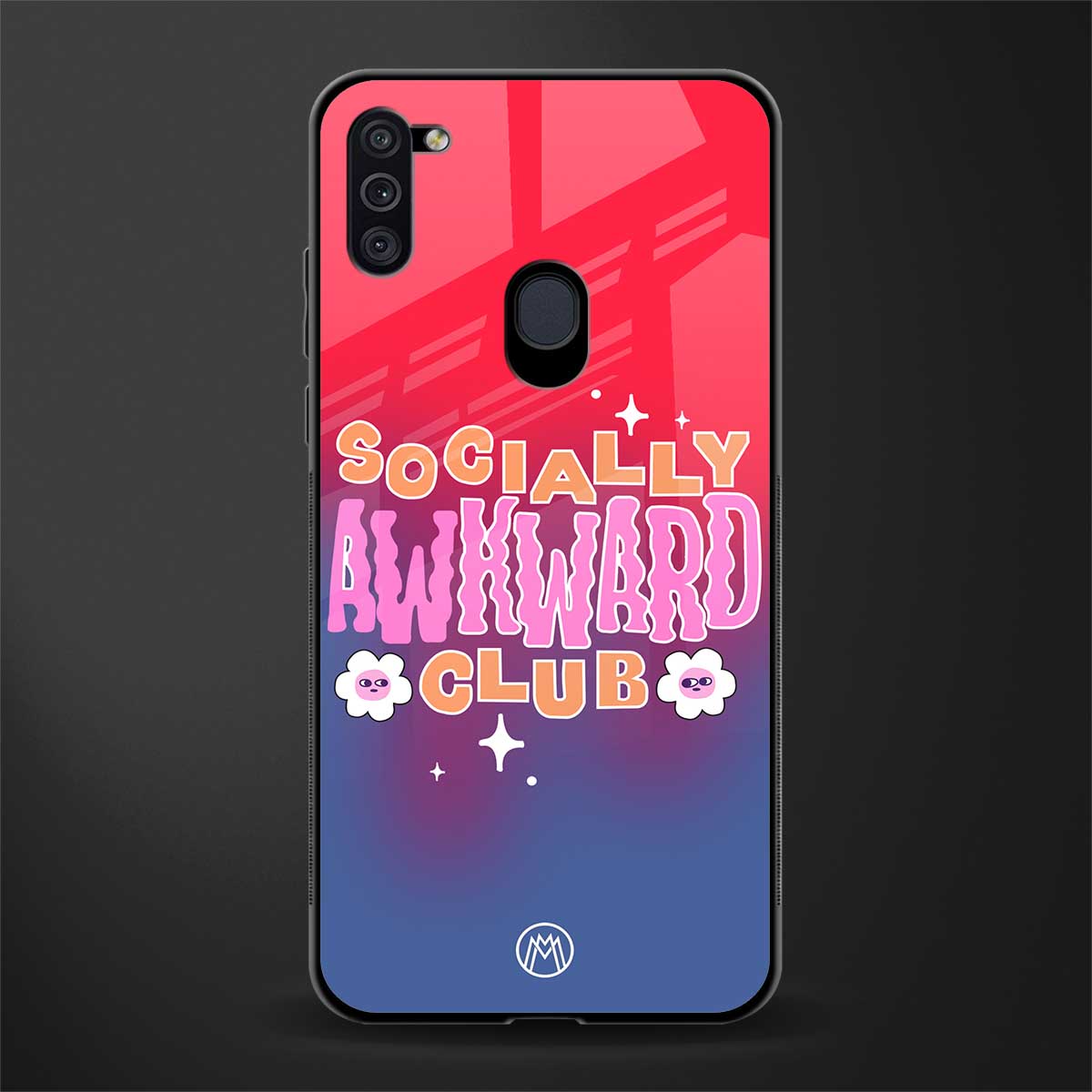 socially awkward club glass case for samsung galaxy m11 image