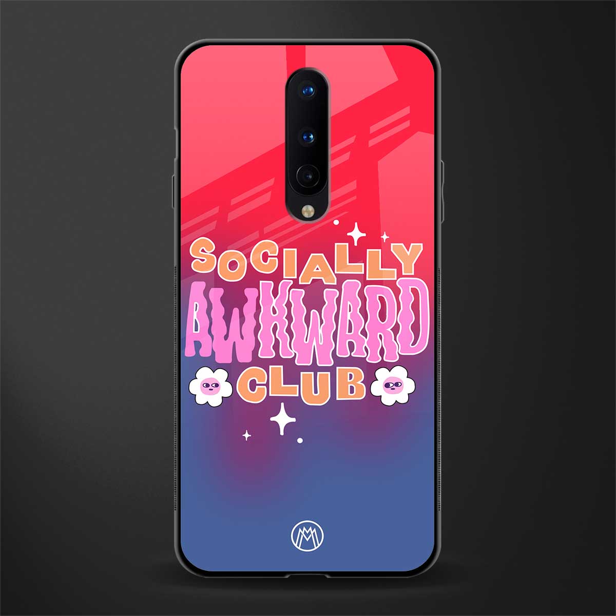socially awkward club glass case for oneplus 8 image