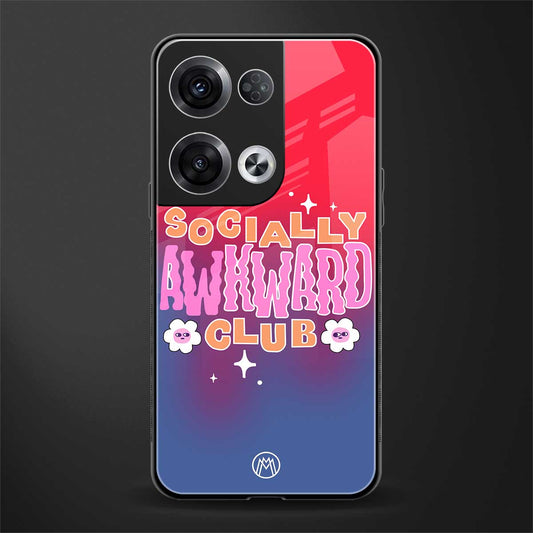socially awkward club back phone cover | glass case for oppo reno 8