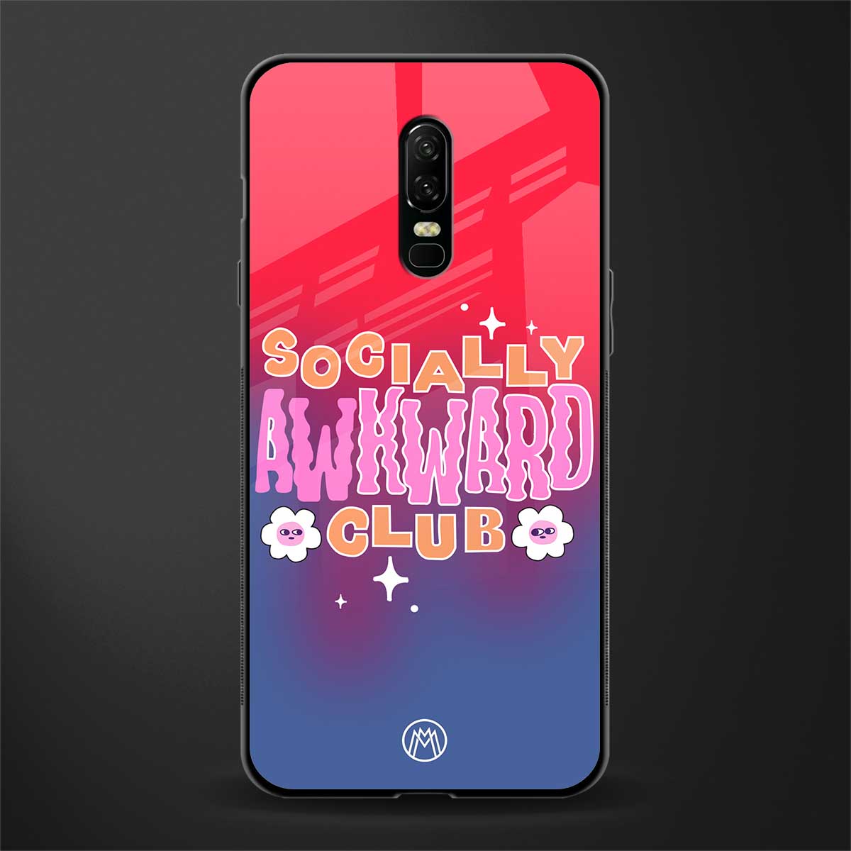 socially awkward club glass case for oneplus 6 image