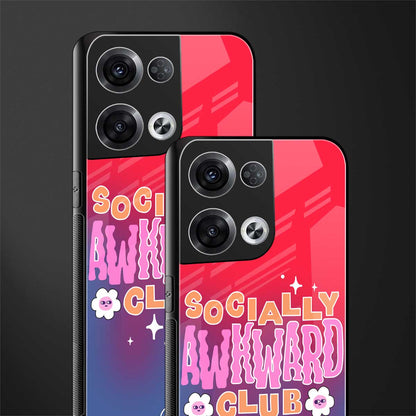 socially awkward club back phone cover | glass case for oppo reno 8 pro