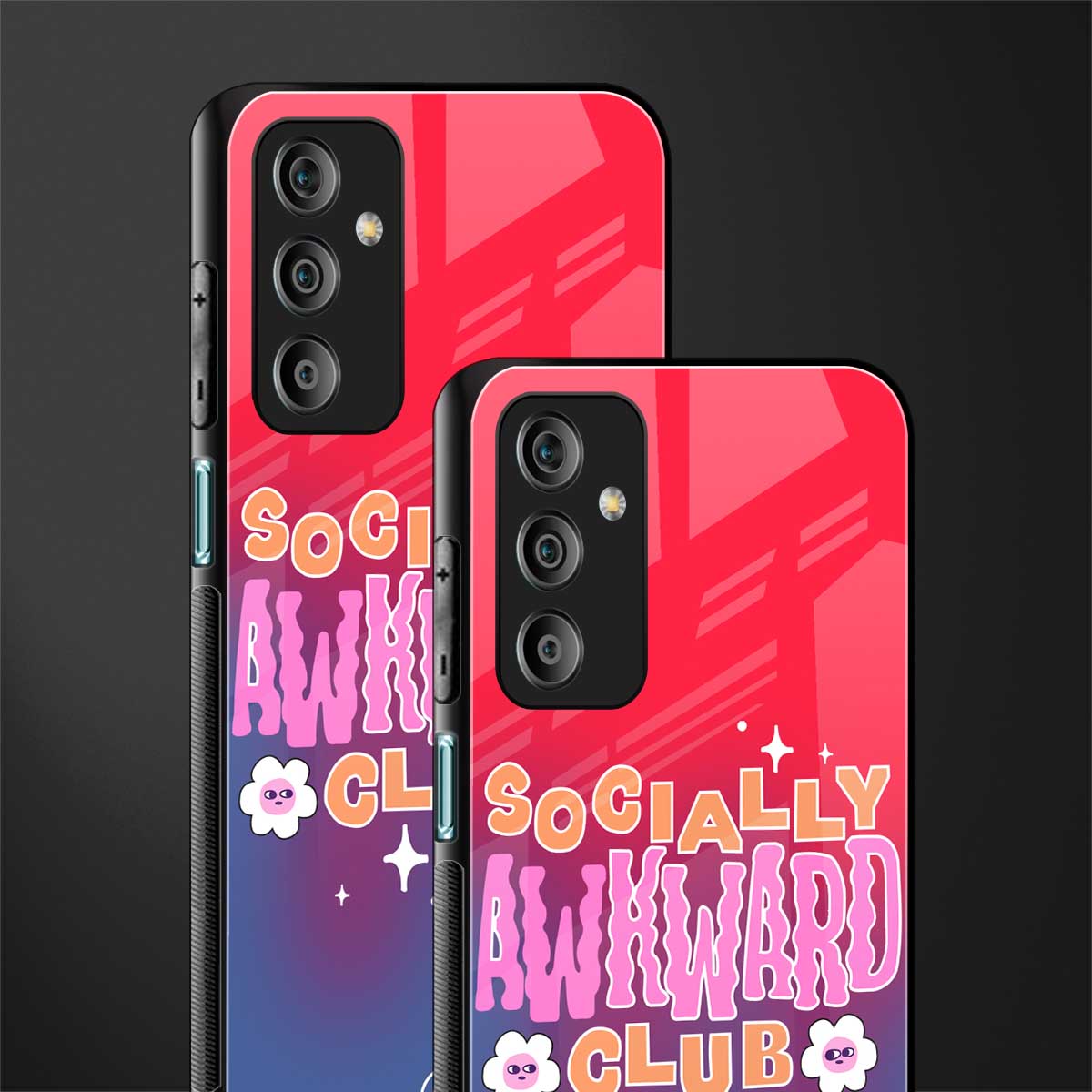 socially awkward club back phone cover | glass case for samsung galaxy f23 5g