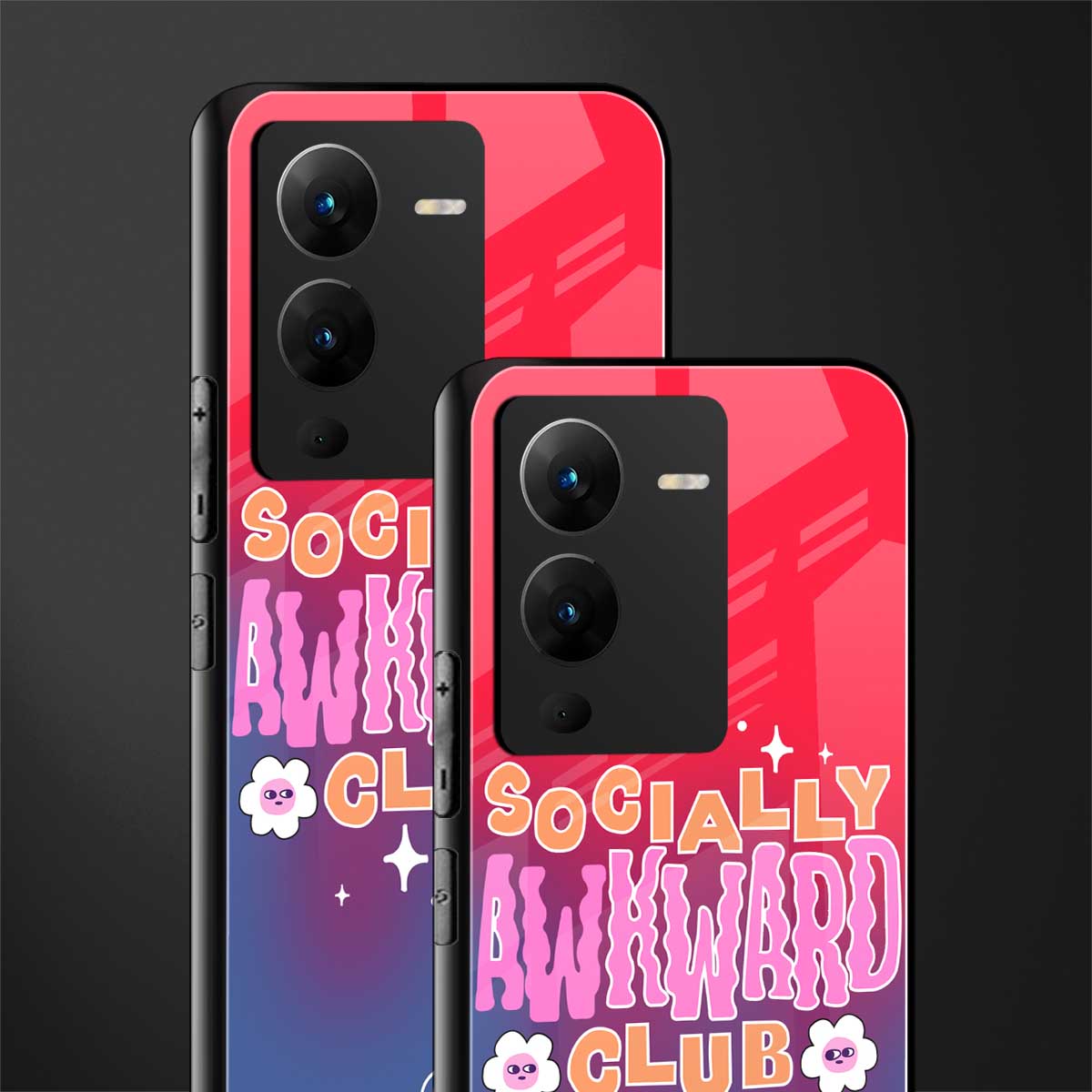 socially awkward club back phone cover | glass case for vivo v25 pro 5g