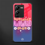 socially awkward club back phone cover | glass case for vivo v25 pro 5g