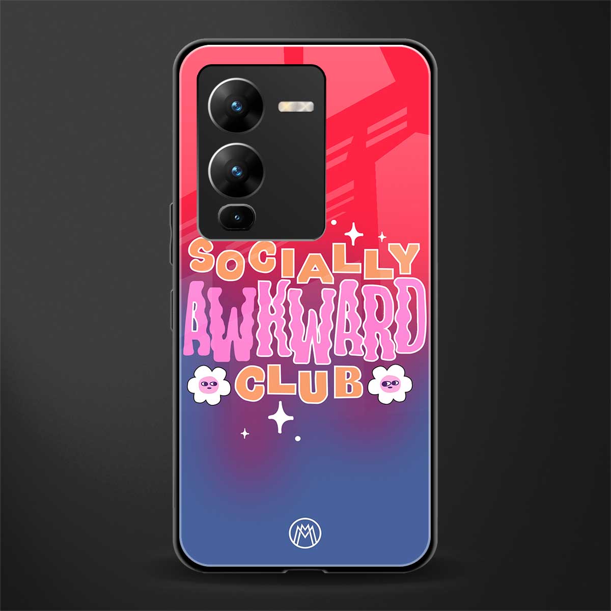 socially awkward club back phone cover | glass case for vivo v25 pro 5g