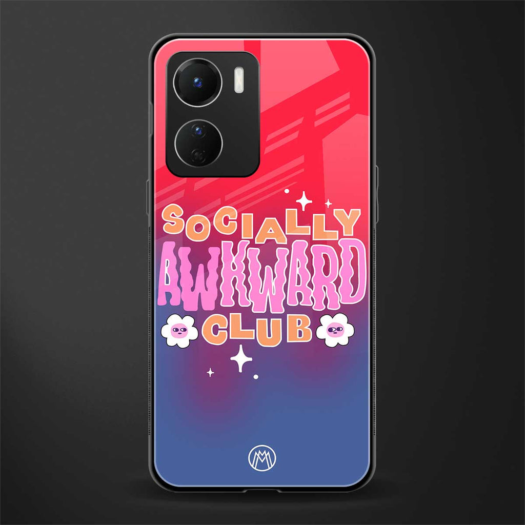 socially awkward club back phone cover | glass case for vivo y16
