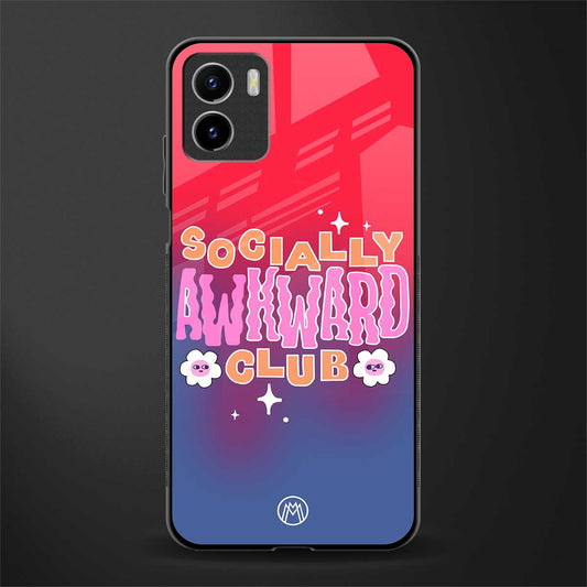 socially awkward club back phone cover | glass case for vivo y72