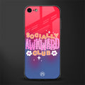 socially awkward club glass case for iphone 8 image