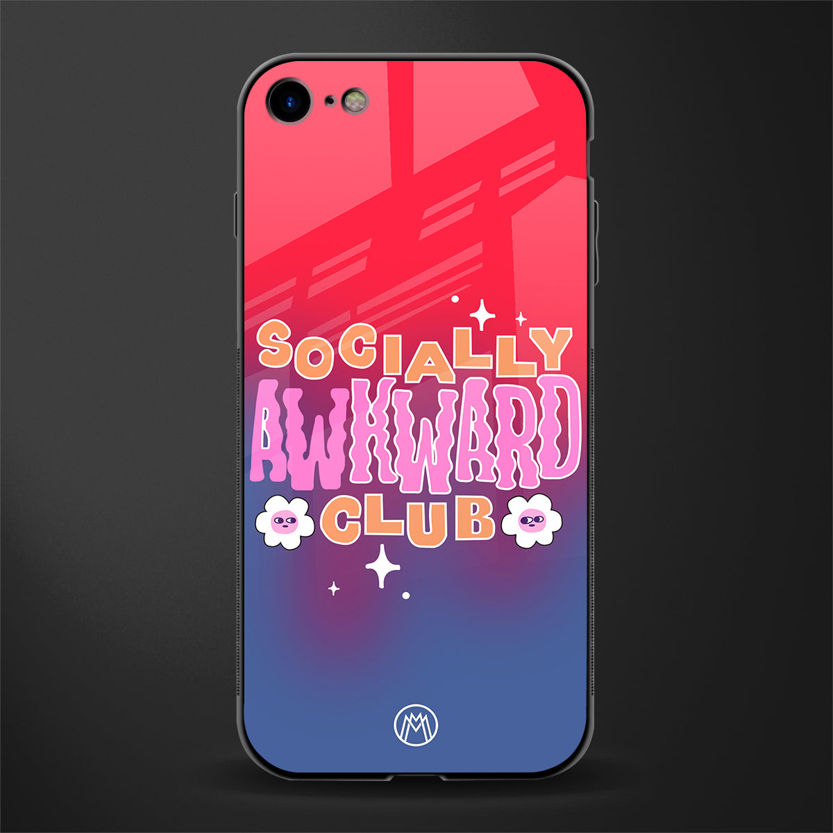 socially awkward club glass case for iphone se 2020 image