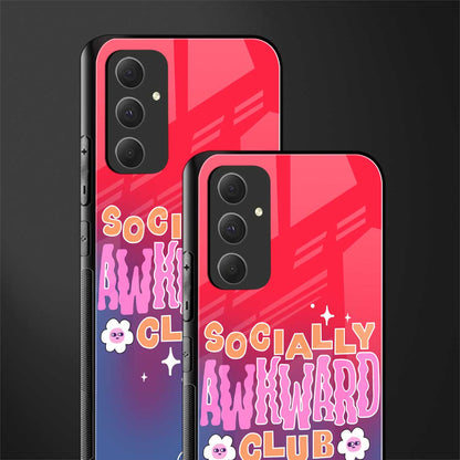 socially awkward club back phone cover | glass case for samsung galaxy a54 5g