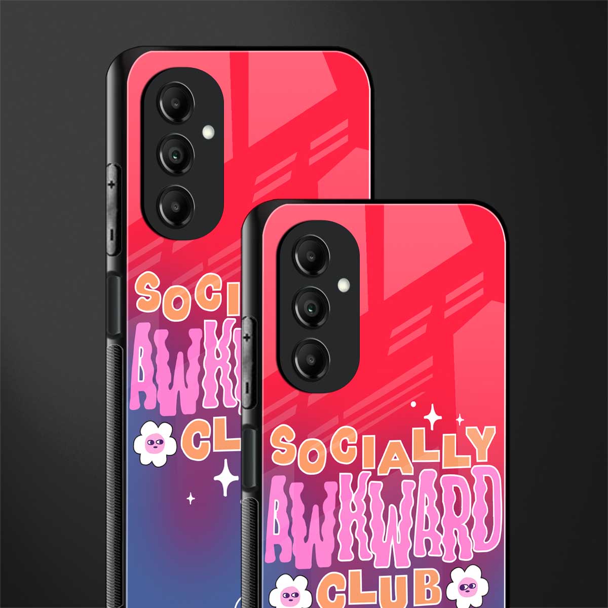 socially awkward club back phone cover | glass case for samsung galaxy a14 5g