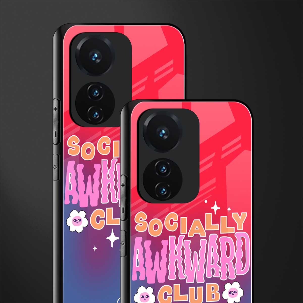 socially awkward club back phone cover | glass case for vivo t1 44w 4g