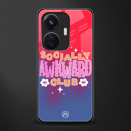 socially awkward club back phone cover | glass case for vivo t1 44w 4g