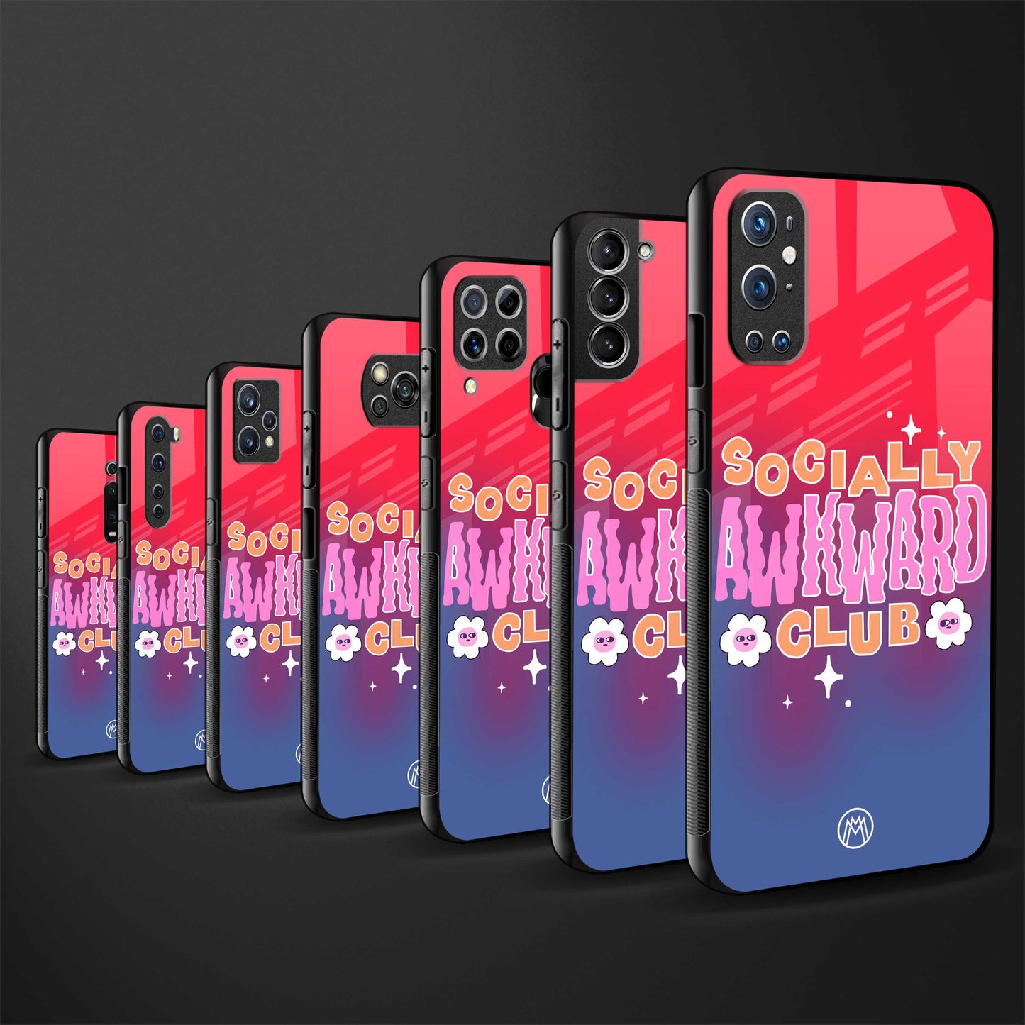 socially awkward club back phone cover | glass case for realme narzo 50a