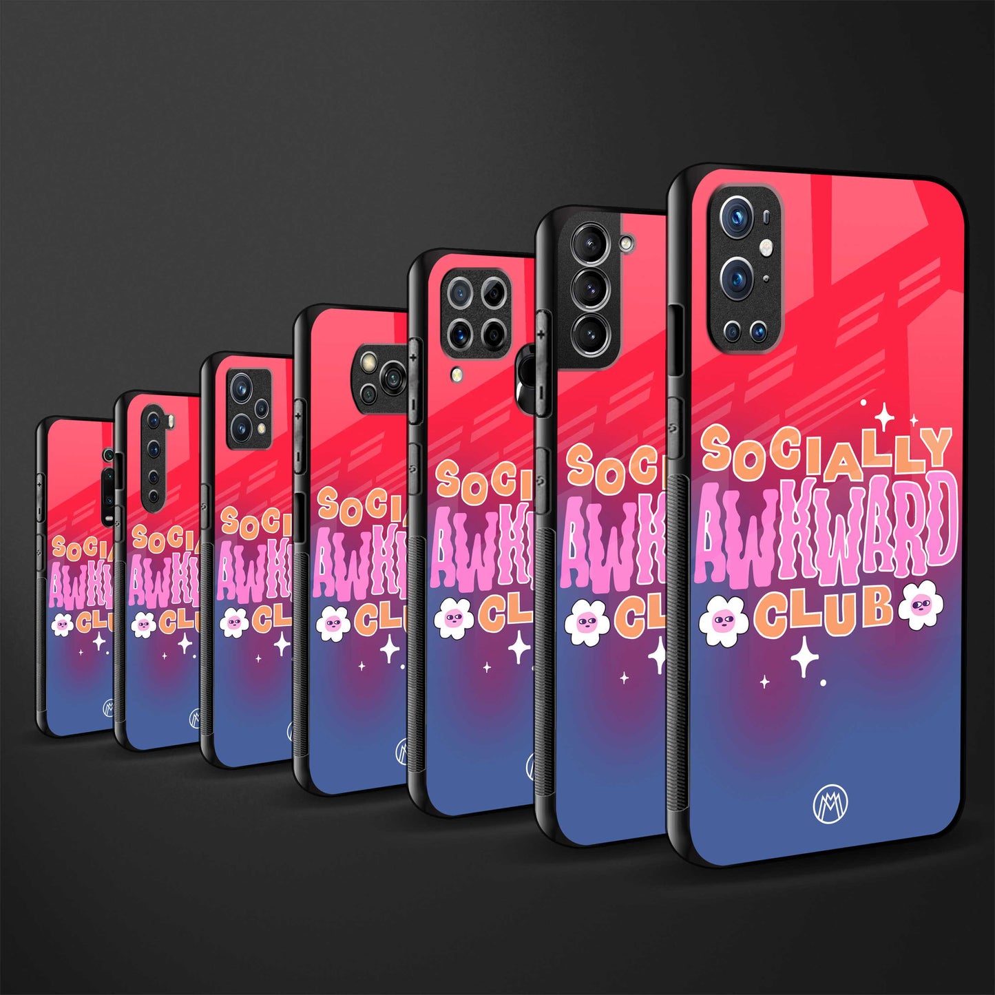 socially awkward club back phone cover | glass case for samsung galaxy a14 5g